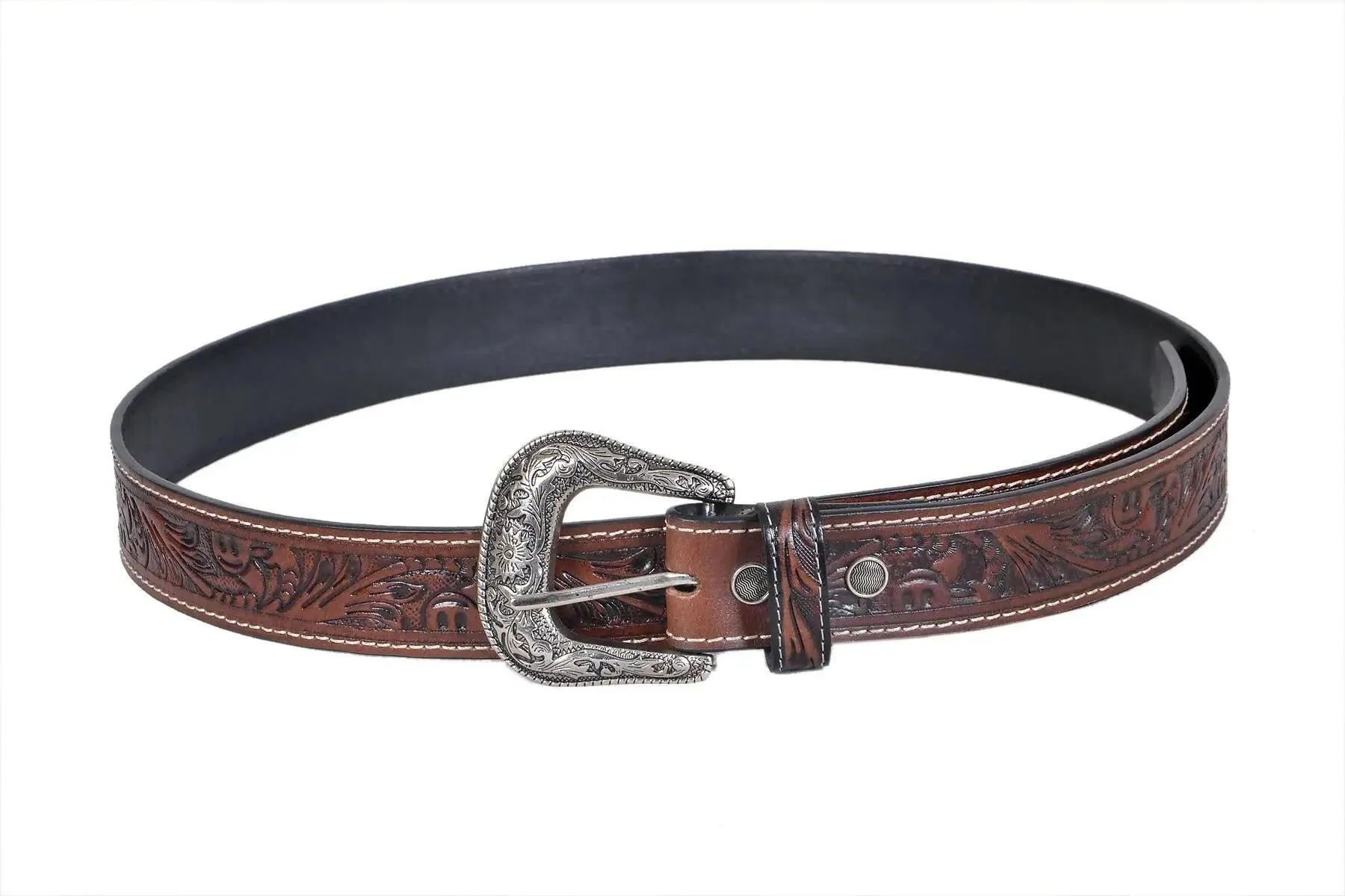 TLP MAHARAJA Leather Belt for Men Colour - Brown (SKU BELT-10027)