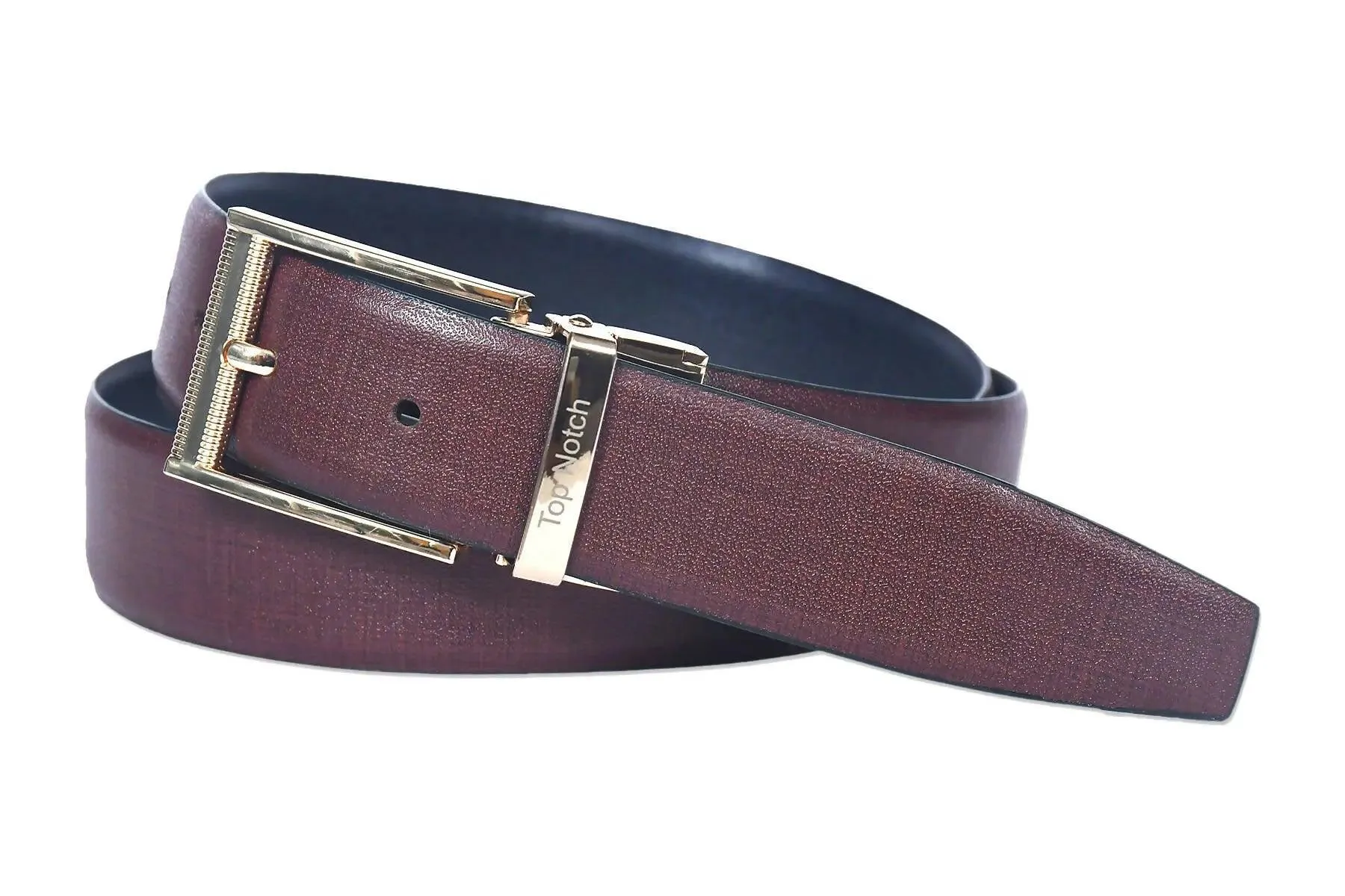 Top Notch Leather Belt for Men Colour - Black / Brown Reversible Italian Belt (SKU TP0020)