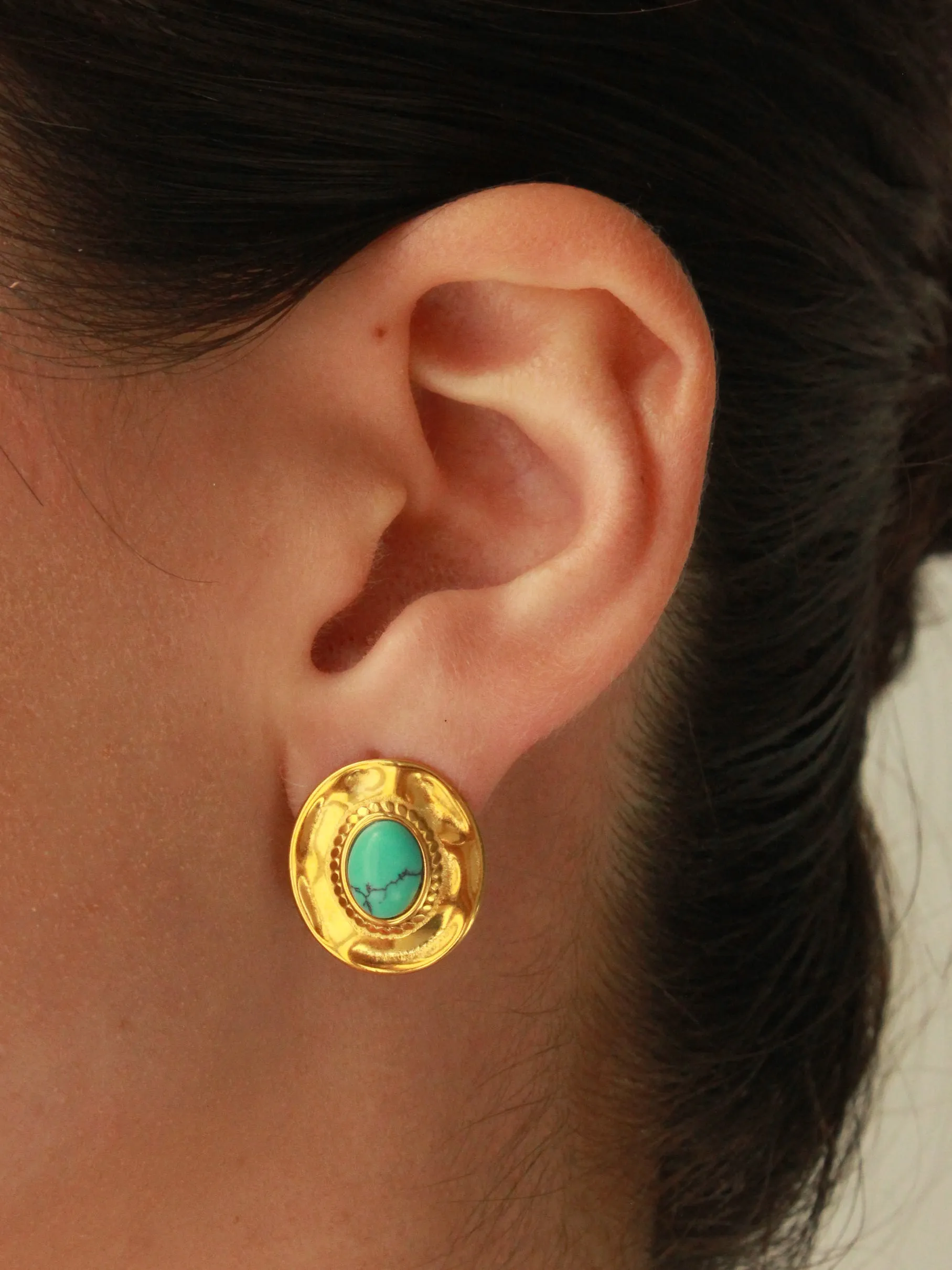 Turquoise Oval Studs