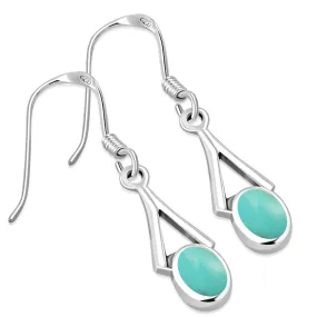 Turquoise Sterling Silver Dangling Earrings