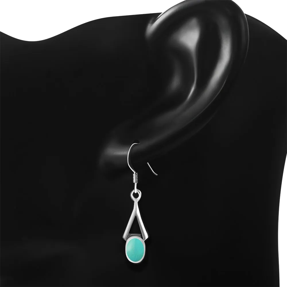 Turquoise Sterling Silver Dangling Earrings