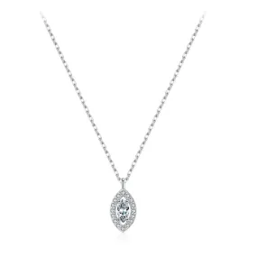 Versatile Sterling Silver Zircon Eye Necklace for Women's Fashion